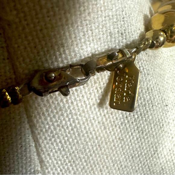 Karla Jordan Gold bead necklace Beaded Retro Vintage Preppy Single Strand - Picture 9 of 10